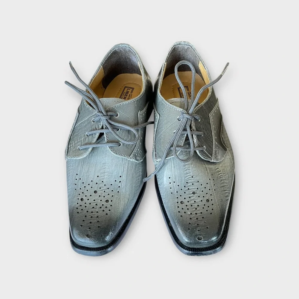 Liberty Youth Boys Dress Shoes Oxfords Brogue Perforated Leather‎ Upper Size 1